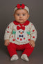 Baby Girl'S Red Cartoon Print - Soft Ruffled Full Sleeve Romper with Bow Detail, Autumn/Winter Comfort, Newborn Clothing, Dressy Style, Comfortable Fit, Perfect for Outdoor BS6416B